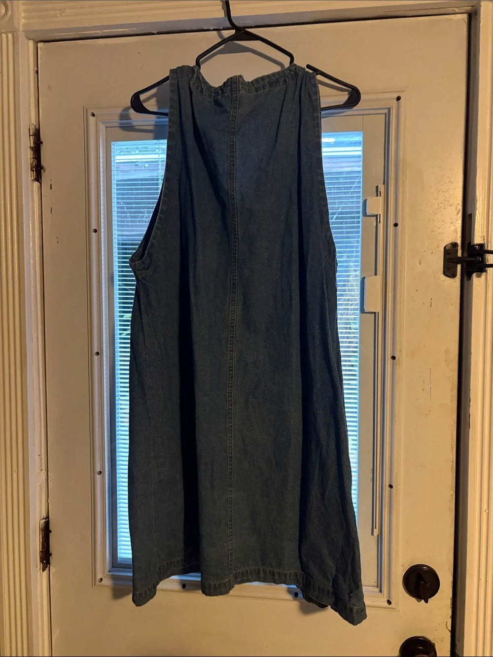 Casual Denim Button-Front Garment Bag Vest - Blue 3X
